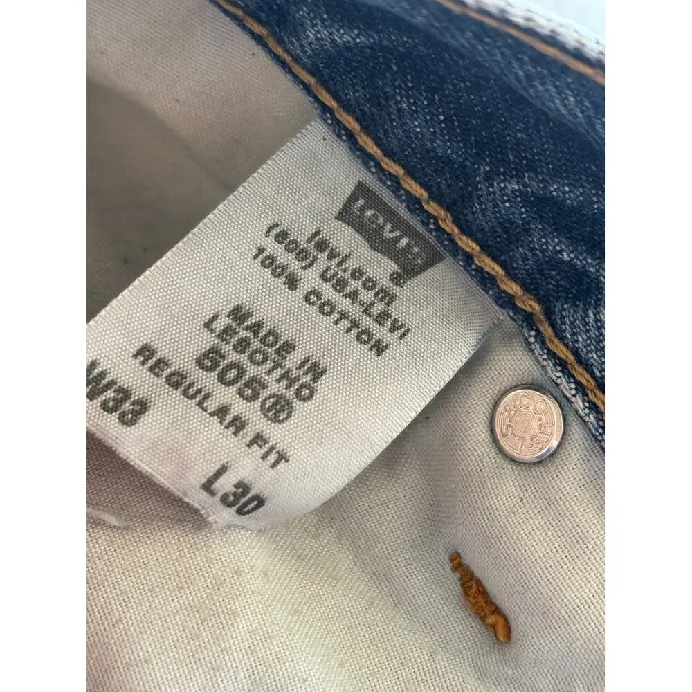 Levi’s 505 Regular Fit Straight Stonewash Blue Jeans Men’s 33X30 Casual